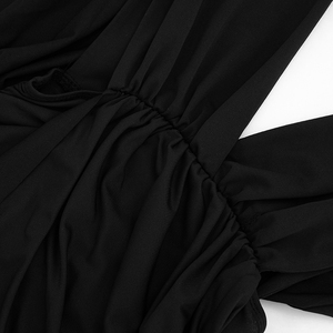 Viviblook D26DS053 Robes pour femmes printemps-été, nouvelle robe élégante et sexy à col en V profond, sans manches, plissée, mini robe de soirée - Product Image 6