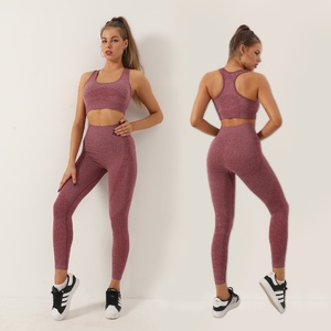 <span class=keywords><strong>Ensemble</strong></span> pantalon à manches longues pour femmes européennes américaines Lulu Jacquard Fitness Yoga avec motif uni à pois sans couture Taille L - Product Image 3
