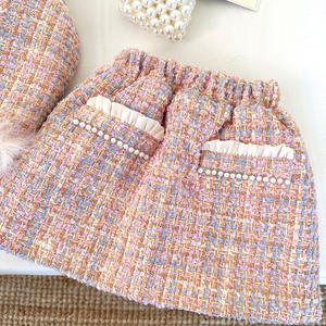 Set di Abbigliamento Invernale per Bambine in Stile Coreano, <span class=keywords><strong>Elegante</strong></span> <span class=keywords><strong>Completo</strong></span> in Tweed e Grazioso Vestito a Quadretti, Nuovo Stile per Neonati - Product Image 3