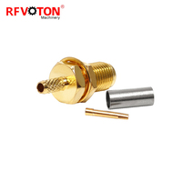 Conector RF Hembra SMA Recto para Montaje en Panel con Tornillo de 19 mm para Cable RG316 RG174