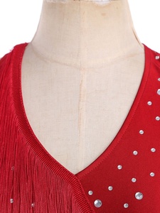 Mono de baile para mujer, mono de baile con flecos, vestido de leotardo para Tango latino, Salsa, Jazz, baile, actuaciones en escenario, competiciones - Product Image 3