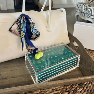 Moderne Fantaisie Cristal transparent Bloc Lucite Chanukah Judaïca Hanoukka Acrylique Huile Menorah Vase à fleurs Chic - Product Image 5