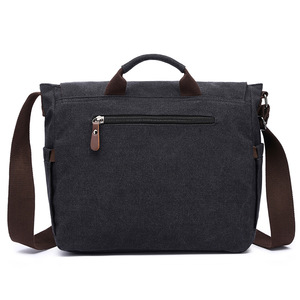 Sac messager en <span class=keywords><strong>toile</strong></span> de style vintage pour hommes de haute qualité, souple avec bretelles, porte-documents d'affaires - Product Image 5