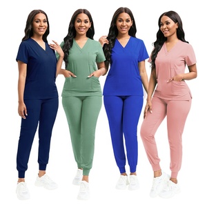 <span class=keywords><strong>2025</strong></span> Bán Buôn Thoáng Khí Spandex Tẩy Tế Bào Chết Mềm <span class=keywords><strong>4</strong></span>-Cách Căng V Cổ Jogger Đặt Bệnh Viện Đồng Phục Cho Phụ Nữ Người Đàn Ông Điều Dưỡng Đồng Phục - Product Image 2