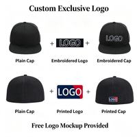 Topi Baseball Kanvas Berpinggiran Datar Tertutup Ukuran Besar Bordir Kustom Hip Hop Streetwear Outdoor Snapback Unisex
