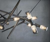 Lustre personnalisé moderne de luxe en forme de branche d'arbre, salon créatif, personnalisé, villa, hôtel, ingénierie, fer forgé, suspension