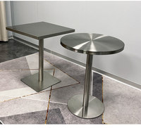 Tables en acier inoxydable rondes et carrées minimalistes et abordables pour restaurants, bars, tables d'appoint d'angle, tables basses et usage commercial