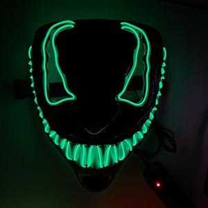หน้ากากฮาโลวีน14สีเรืองแสงสำหรับงานปาร์ตี้หน้ากาก LED เต็มหน้าแบบน่ากลัวสนุก - Product Image 6