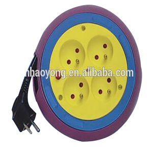 <span class=keywords><strong>Style</strong></span> français à 2 broches rondes cordon d'alimentation d'extension enrouleur de câble - Product Image 1