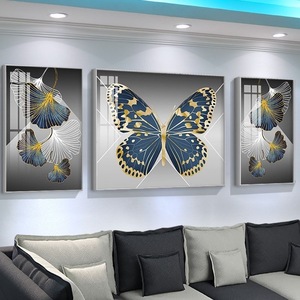 Dipinti <span class=keywords><strong>su</strong></span> <span class=keywords><strong>Tela</strong></span> Personalizzati di Farfalle e Fiori in 3 <span class=keywords><strong>Pannelli</strong></span> per Decorazione, Stampe <span class=keywords><strong>su</strong></span> <span class=keywords><strong>Tela</strong></span> di Arte Murale e Dipinti di Animali - Product Image 1