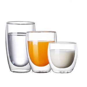 Amzn Hot 250ml 350ml 450ml Customized Print <b>Glass</b> Mugs <b>Glass</b> <b>Coffee</b> <b>Glasses</b> <b>Double</b> <b>Wall</b> <b>Glasses</b> <b>Double</b> <b>Glass</b> Cup with Handle - Product Image 1