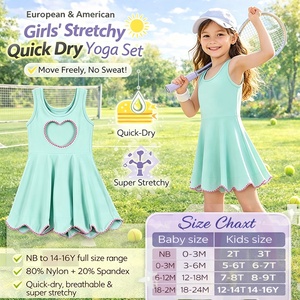 Abito da festa per bambina DH ODM <span class=keywords><strong>Chic</strong></span> Mint Heart Back, con bordi smerlati a contrasto, senza maniche, stile boutique, per bambine. - Product Image 3