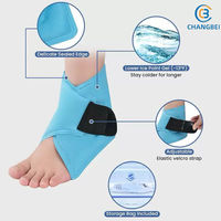 CHANGBEI Bande de compression réglable pour cheville, avec pack de gel chaud/froid réutilisable, pour soulager les entorses sportives et les douleurs à la cheville
