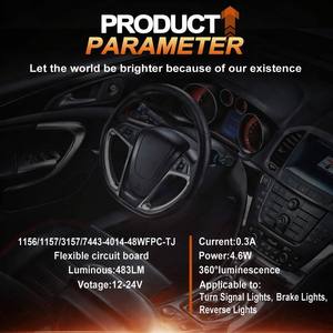 Feu clignotant LED stroboscopique 1156 1157 P21W 3157 7443 4014 48SMD pour marche arrière de voiture 12V 24V Vente en gros - Product Image 4