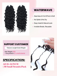 Extensiones de Cabello Humano con Punta Ondulada FH Water Wave, 100g, 100% Cabello Humano Virgen Brasileño, Venta al Por Mayor - Product Image 2