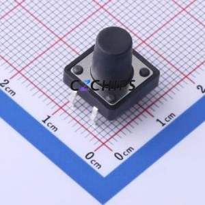 GT-TC152B-H120-L1 Tactile Switch Through hole-4P,12x12mm Switch Single Pole Single Throw Round Button 2.5N Through Hole - Product Image 1