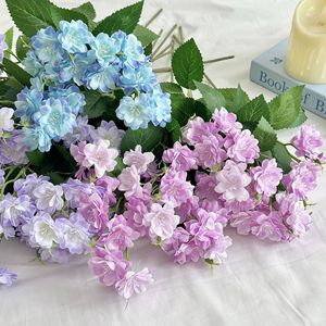 ยาซุโนบุ ดอกไม้ประดิษฐ์ ช่อดอกไม้ผ้าไหม สีขาว สีฟ้า สีม่วง สีชมพู สำหรับตกแต่งบ้าน งานแต่งงาน - Product Image 3