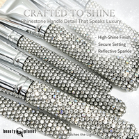 Ensemble de 8 pinceaux de maquillage pour le visage en poils synthétiques vegan Beauty Planet Diamond - Luxe - Idéal pour les voyages - Étiquette privée personnalisée
