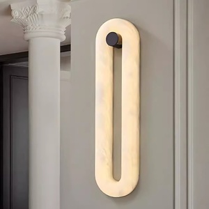 Natural Alabaster Copper Wall <strong>Lamp</strong> Simple Modern Oval Design Luxury High-end Living Room Hotel Aisle Bedroom <strong>Warm</strong> Light <strong>Lamp</strong>. - Product Image 2