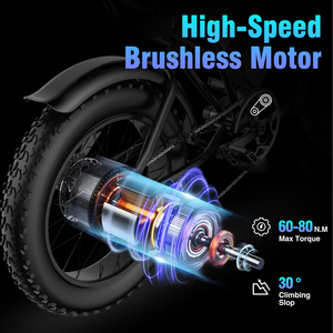 Warehouse Stock Q20Mini 20 Inch Mtb E Bike Lithium Battery Fat Tire Electric Moped EBike Electric Hybrid Bike Electric City Bike - Product Image 4