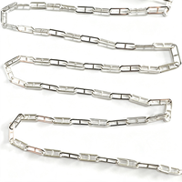 Chaîne de câble en argent 925 de haute qualité '8' forme carrée allongée Rectangle Design pour la fabrication de bijoux à bricoler soi-même en gros