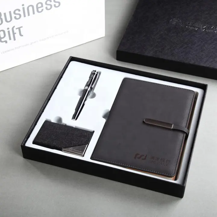 Luxury Business Giveaways Corporate Werbe Geschenk Set Notebook Mit Stift und Name Karte Box