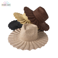 Shinehats temporada nuevo lujo Rancher Top ala ancha rígida sombrero de paja trigo hecho a mano venta al por mayor verano sol para mujeres viaje