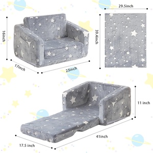 Usine directe 2-en-1 pliable enfants de haute qualité <span class=keywords><strong>mousse</strong></span> canapé siège bébé doux rabattable canapé-chaise enfants canapé-lit - Product Image 3