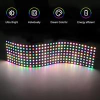 Dc5V WS2812B RGB LED Panel de luz flexible digital direccionable individualmente WS2812 8X8 16X16 8X32 Pixel Matrix Sheet Light