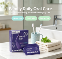 Bandes blanchissantes pour les dents à double action NHAP, goût menthe, respectueuses de l'émail, emballage personnalisé, commande en gros, fournitures de soins dentaires à domicile