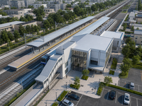 Estación de Tránsito Rápido, Estructura de Acero, Plataforma Prefabricada con Estructura de Acero, Diseño Personalizado OEM