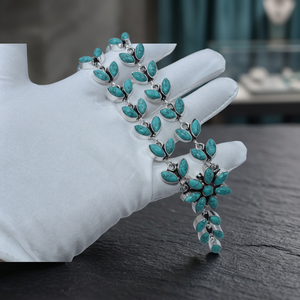 Handmade <b>Sleeping</b> Beauty Turquoise Necklace, 925 Sterling Silver Plated Jewelry <b>Gift</b> For Her - Product Image 3