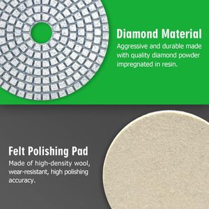 JDK 4 Inch 7 Step Diamond <strong>Polishing</strong> Pads , Wet/Dry Granite <strong>Stone</strong> Polish Pad <strong>Kit</strong> for 50-6000 Grit <strong>Polishing</strong> Pad for Luxury <strong>Stone</strong> - Product Image 2