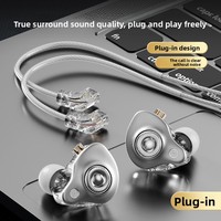 Nouveaux écouteurs filaires HIFI audiophiles à moule exclusif, 3,5 mm, pour PC et mobile, avec transducteur dynamique et câble détachable intégré