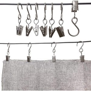 S <b>Hook</b> Clips Silver Iron <b>Hanging</b> <b>Hooks</b> <b>For</b> Kitchen Bathroom Storage Photo Display - Product Image 1