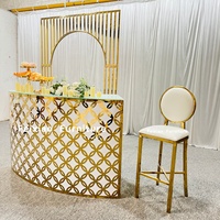Ensemble de table de bar de mariage en acier inoxydable et acrylique avec fleurs décoratives, table haute de bar à vendre