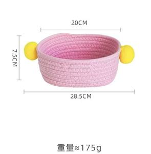 Panier de rangement tissé coloré, best-seller, en corde de coton écologique pour salon et <span class=keywords><strong>chambre</strong></span> à coucher - Product Image 6