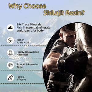 שרף שילאג 'ט טהור תוספת 85 + קורט מינרלים עשירים במינרלים חיוניים אנאורגניים לבריאות מערכת החיסון - Product Image 6