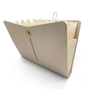Kotak Folder File akordion memperluas bentuk tas A4 13 kantung Logo kustom pengatur dokumen kertas kemasan kantor disesuaikan