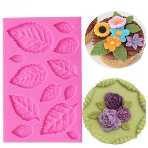 Rectángulo 12 piezas 3D clásico diferentes hojas de Rosa Diy molde de silicona - Product Image 6