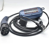 16A Mode 2 Type 2 EV Connecteur Boîtier de commande bleu Câble PVC 5M Veste en polyuréthane pour véhicules électriques Câbles d'alimentation pour la charge