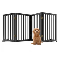 Barrière pour chien extensible utilisation intérieure étape sur clôture pliable pour animaux de compagnie pour la maison portes en bois pour chiens pour escaliers de porte