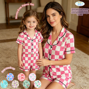 Pigiama Estivo Casual per Casa <span class=keywords><strong>e</strong></span> Relax, Set di Abbigliamento da Notte in Morbida Seta di Latte per Bambini <span class=keywords><strong>e</strong></span> Mamma - Product Image 2