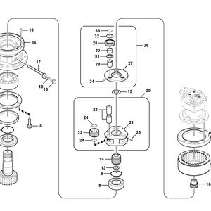สวิงโรตารี่เกียร์ EC210B EC210 EC210C ลด EC210D อะไหล่รถขุด VOE14541069 VOE14516445สำหรับวอลโว่ - Product Image 5