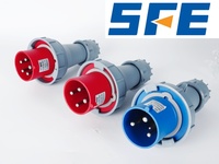 Connecteur de prise mâle industriel électrique SFE CEE 380V-415V IP67 en laiton massif et nylon 3P/4P/5P, 6 positions, 16A et 32A