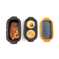 En gros, Cuisinière micro-ondes multifonction 3-en-1, Plateau pour œufs frits au micro-ondes, Boîte repas, Cuisson rapide pour four à micro-ondes