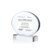 Trophée en cristal ovale personnalisé Médaille de verre Prix d'honneur de la réunion annuelle de la société Souvenir Trophée en cristal