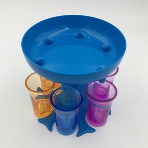 Dispensador <span class=keywords><strong>de</strong></span> Bebidas <span class=keywords><strong>de</strong></span> Plástico Ecológico Desechable para PC, Dispensador <span class=keywords><strong>de</strong></span> Agua con 6 Vasos Coloridos, Herramienta para Fiestas, Accesorios <span class=keywords><strong>de</strong></span> Bar Personalizados - Product Image 2