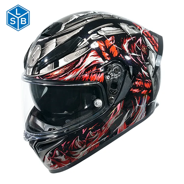 Hete Verkoop Groothandel Custom Comfortabele Outdoor Sport Full Face Motorhelm Voor Motorfietsen