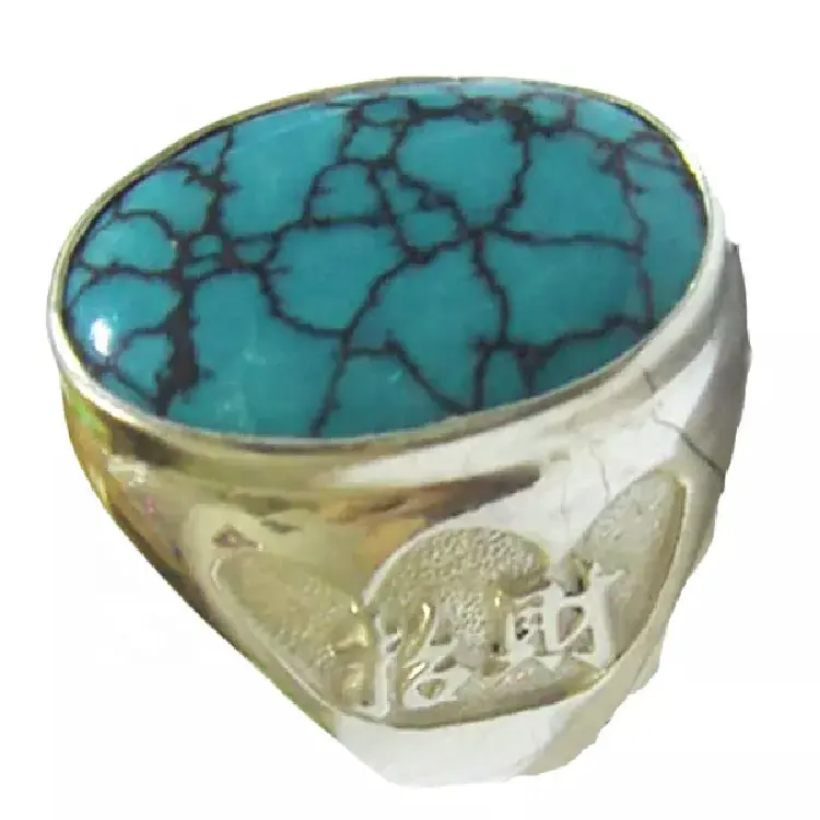 Turquesa Rosa joyas anillo turquesa moderno Signet anillo Pequeño anillo de plata Turquesa